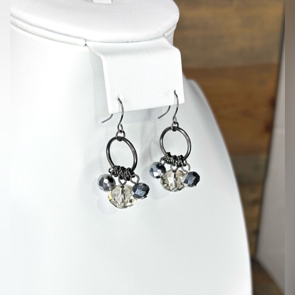 Crystal hoop earrings J63